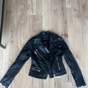 Leather Jacket w/ Rose Gold Detail